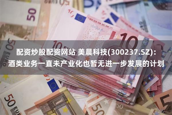 配资炒股配资网站 美晨科技(300237.SZ)：酒类业务一直未产业化也暂无进一步发展的计划