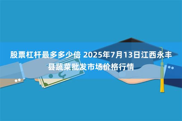 股票杠杆最多多少倍 2025年7月13日江西永丰县蔬菜批发市场价格行情